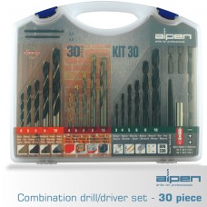 DRILL AND SCREWDRIVER SET 30 PIECE IN CARRY CASE STEEL MASONRY WOOD